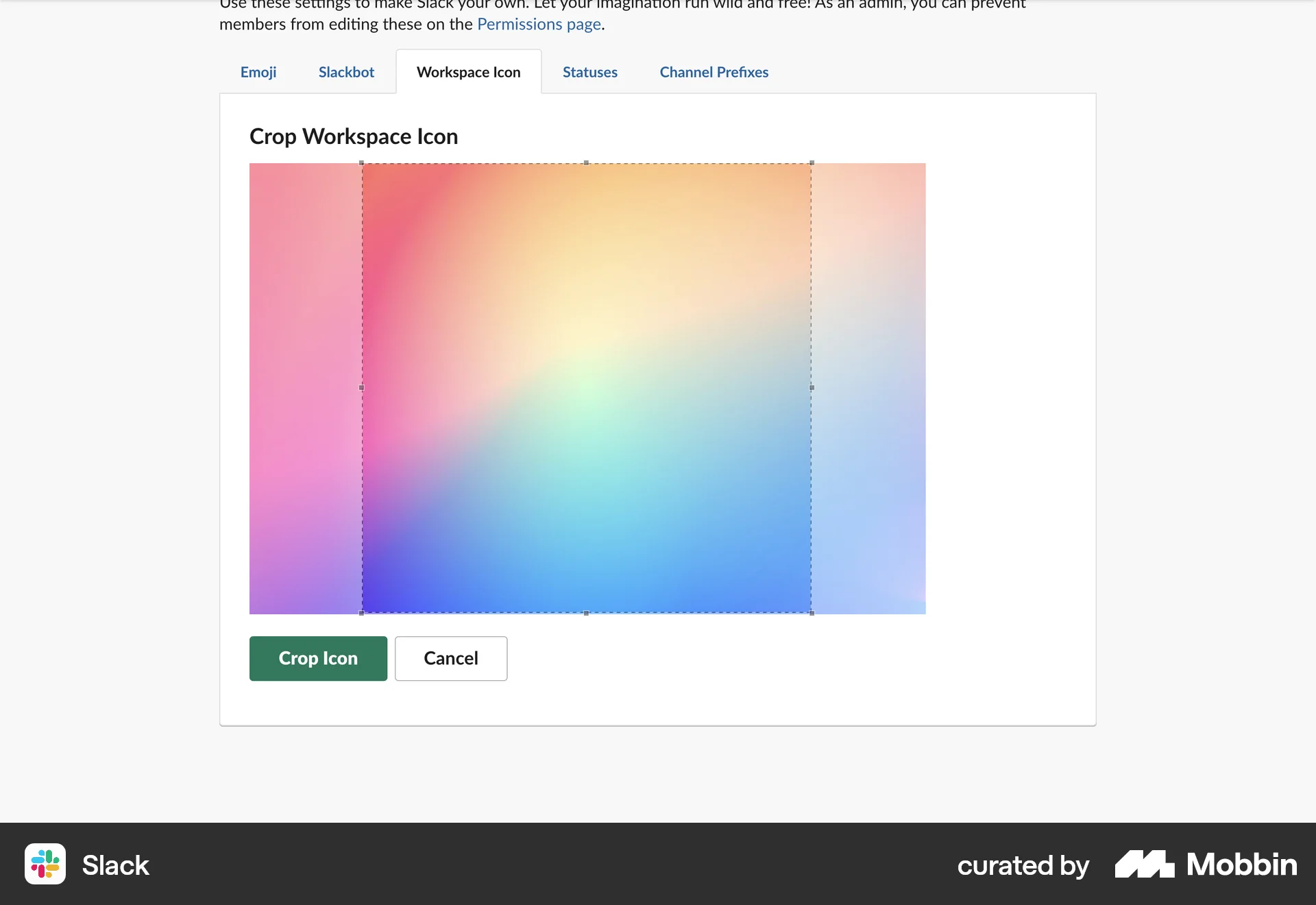 Slack Web Media Editor screen