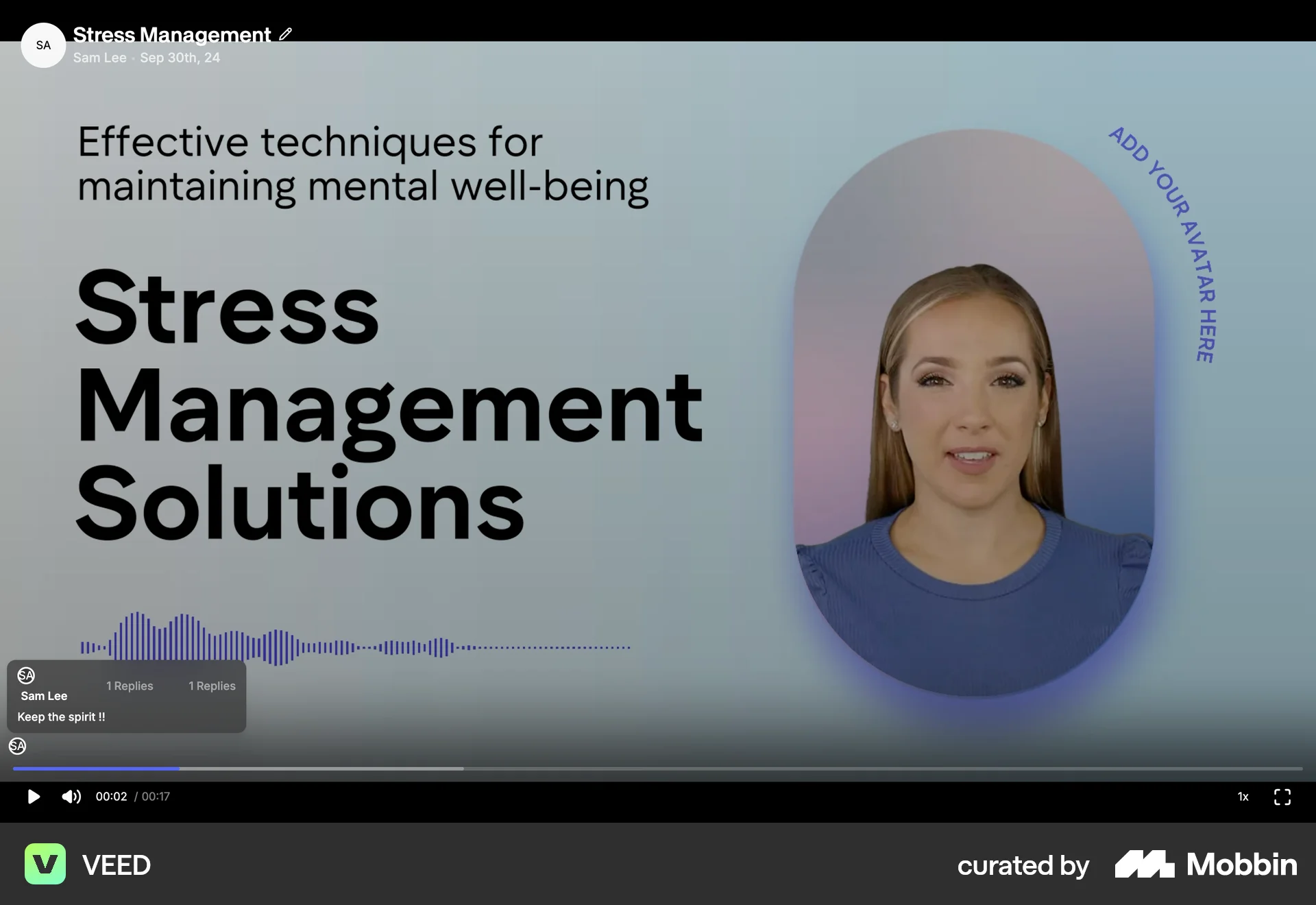 VEED Web Video Player screen