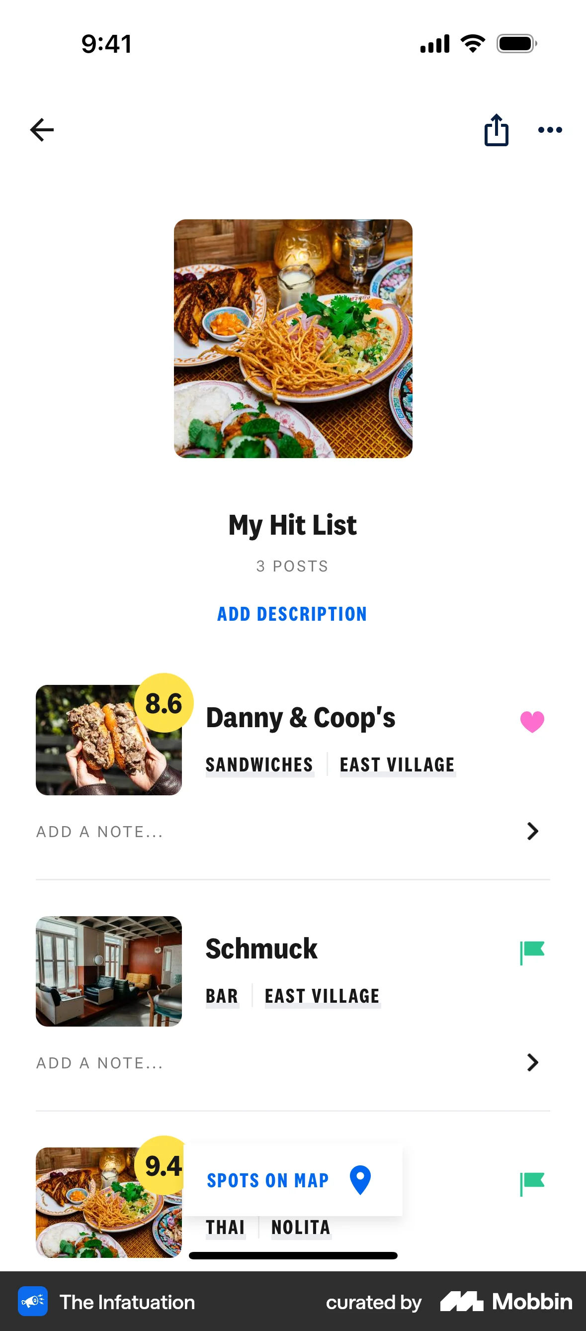 The Infatuation iOS screen containing Photo UI element