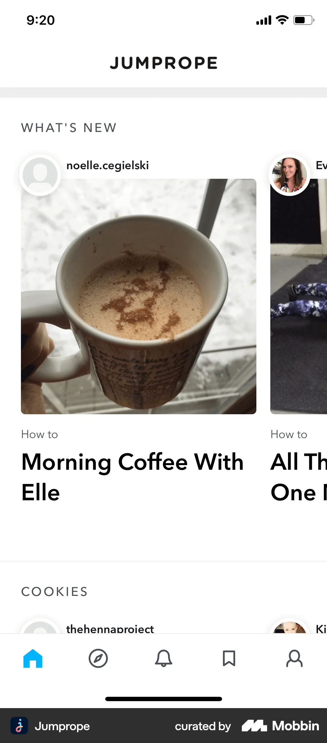 Jumprope iOS Photo & Video App screen
