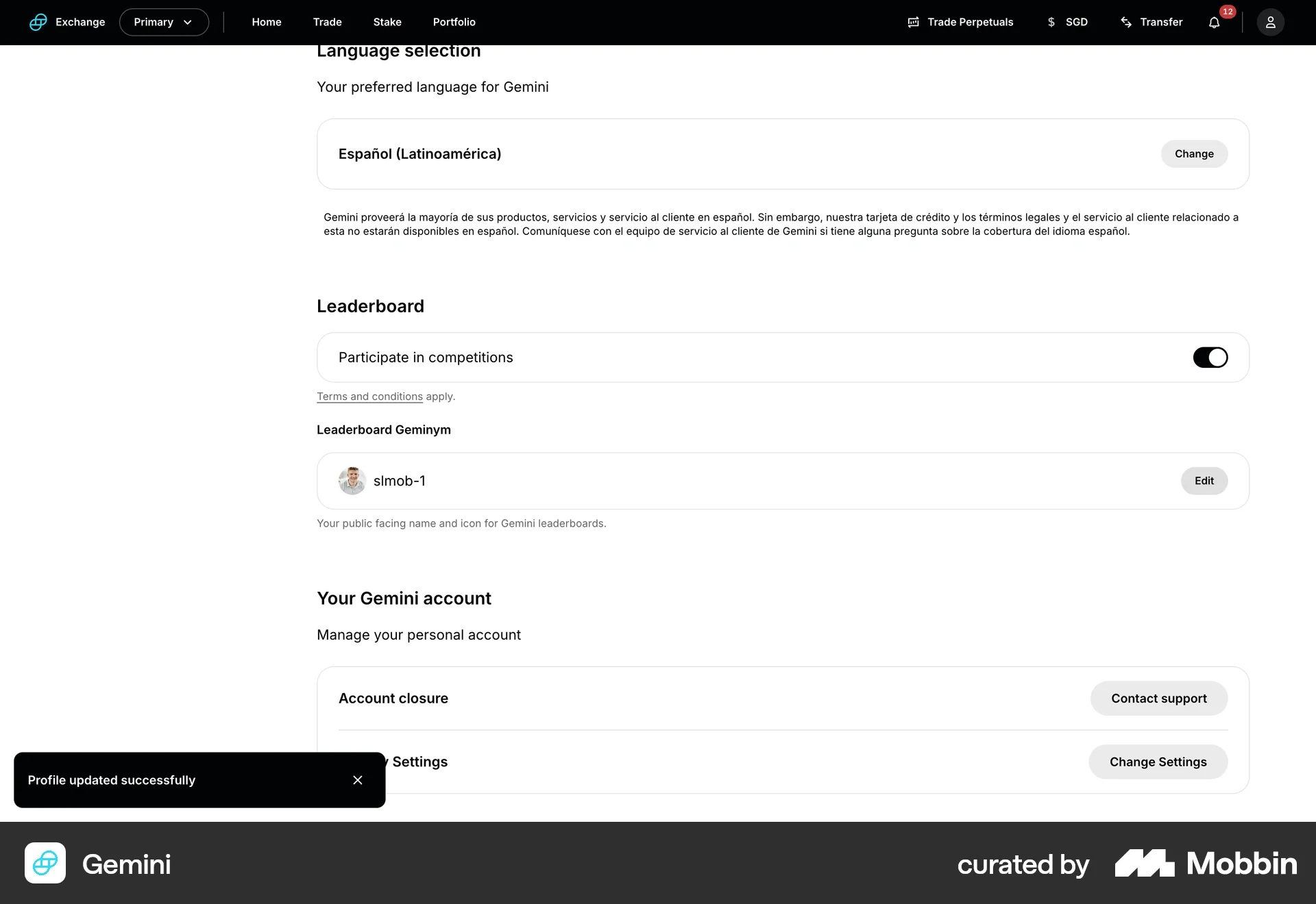 Gemini Web screen containing Toast UI element