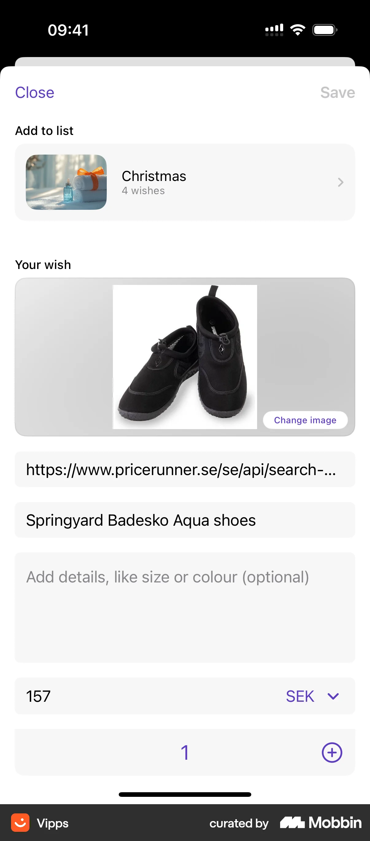 Vipps iOS screen containing Text Field UI element