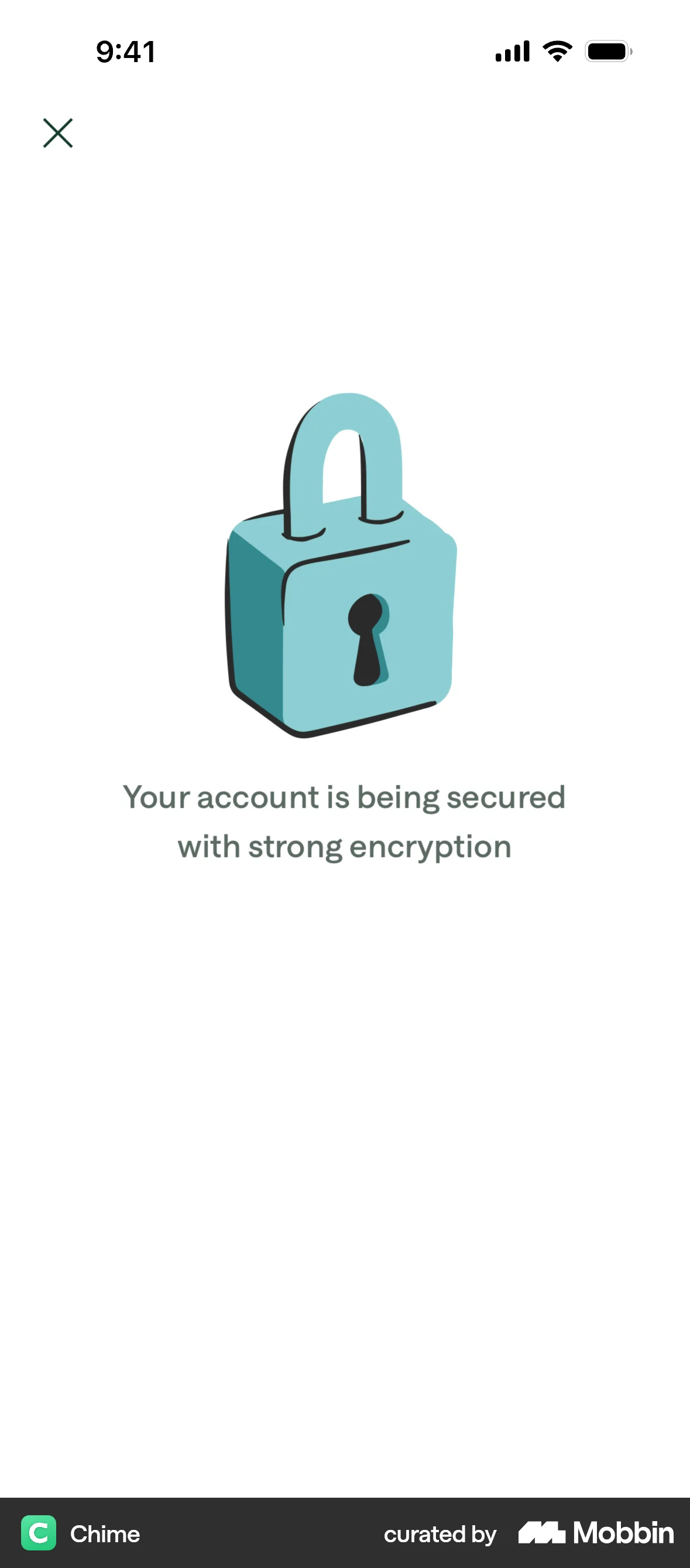 Chime Onboarding screen