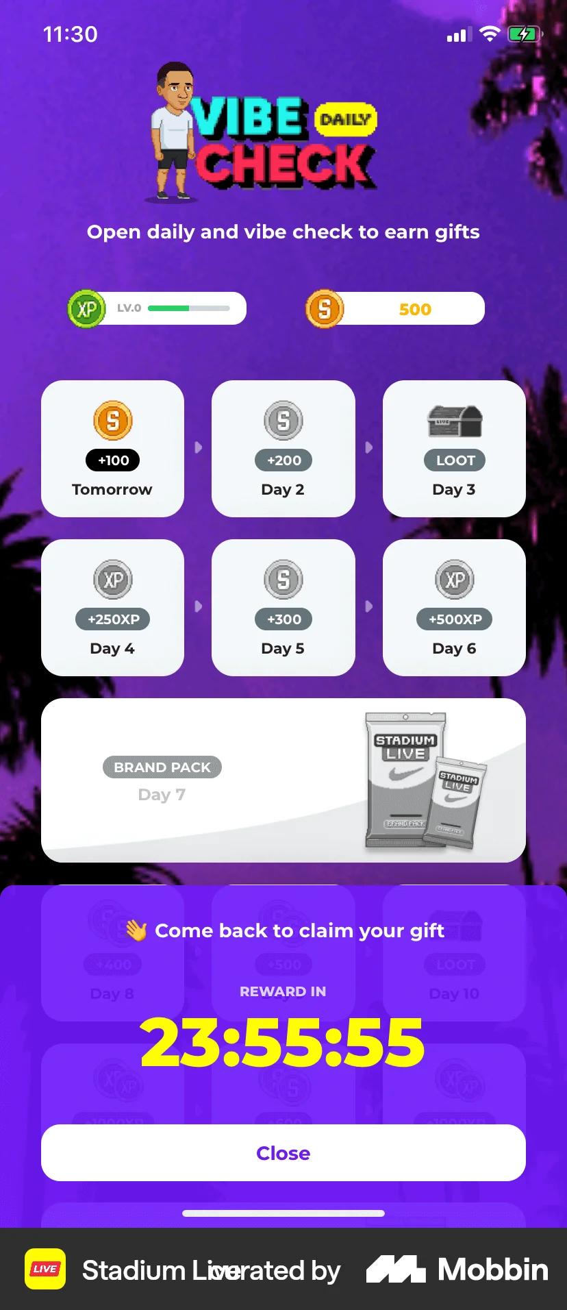 Stadium Live iOS Timer & Clock screen