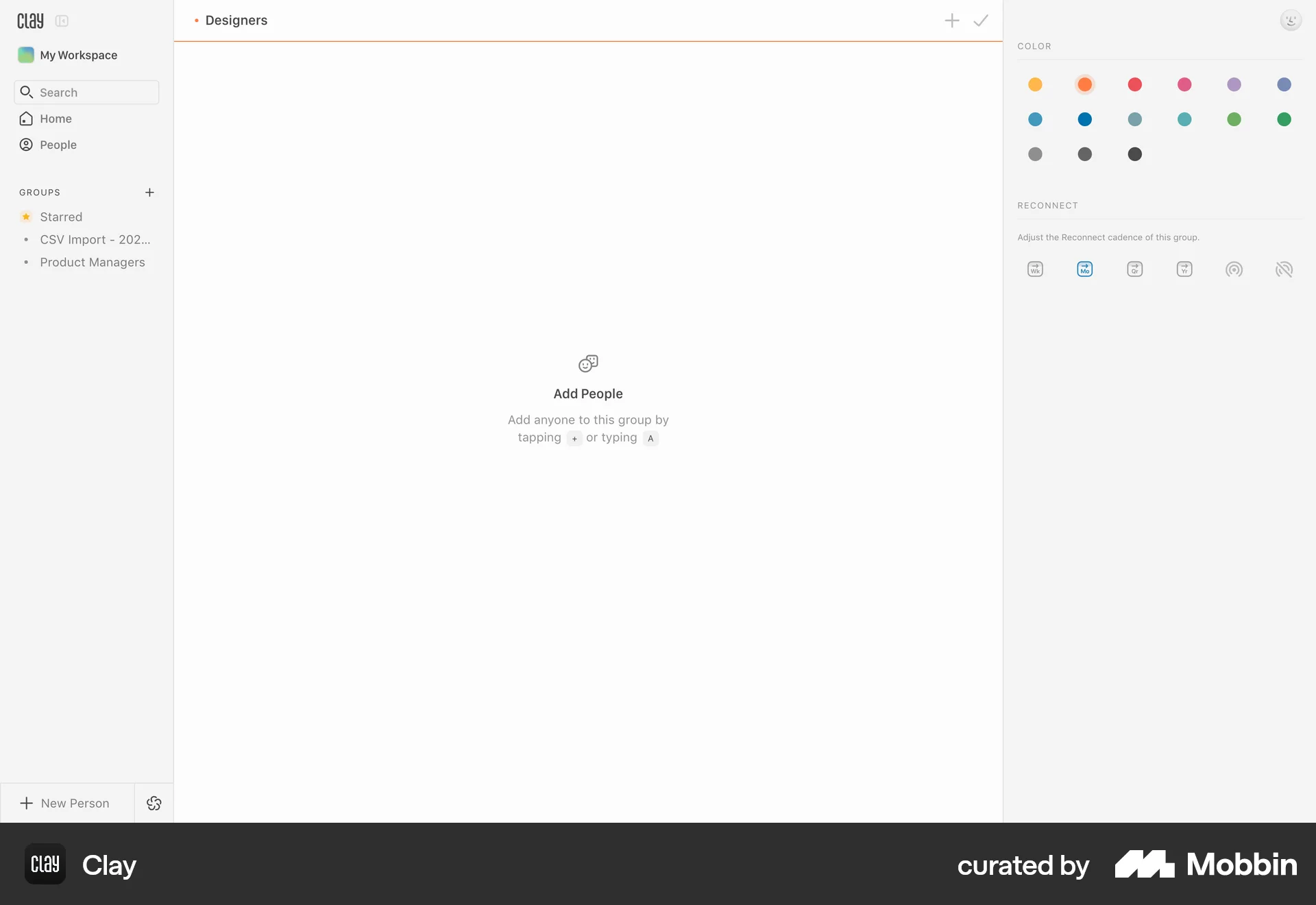 Clay Web screen containing Tile UI element