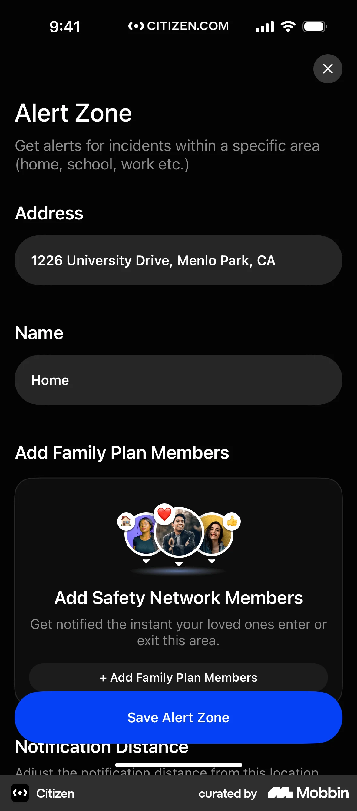 Citizen iOS screen containing Text Field UI element