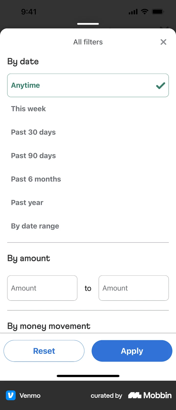 Venmo Ios Ui Venmo iOS Filters | Mobbin