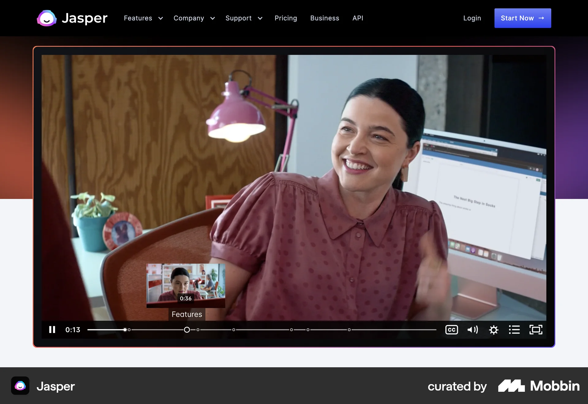 Jasper Web Video Player screen