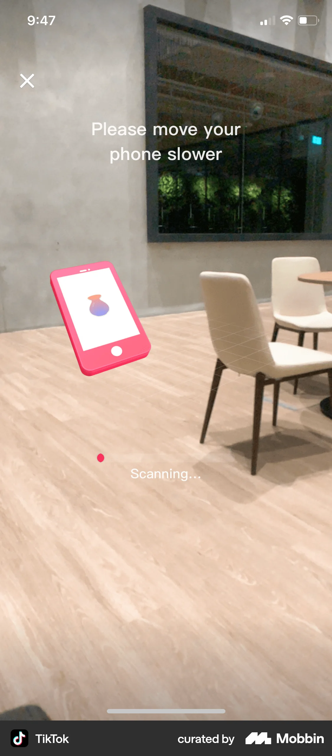TikTok iOS Augmented Reality screen
