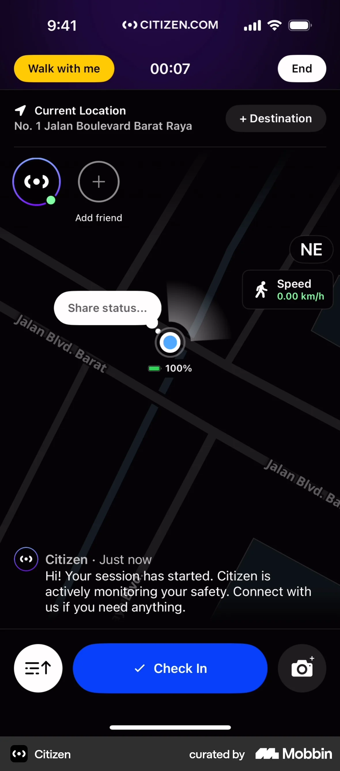Citizen iOS Timer & Clock screen