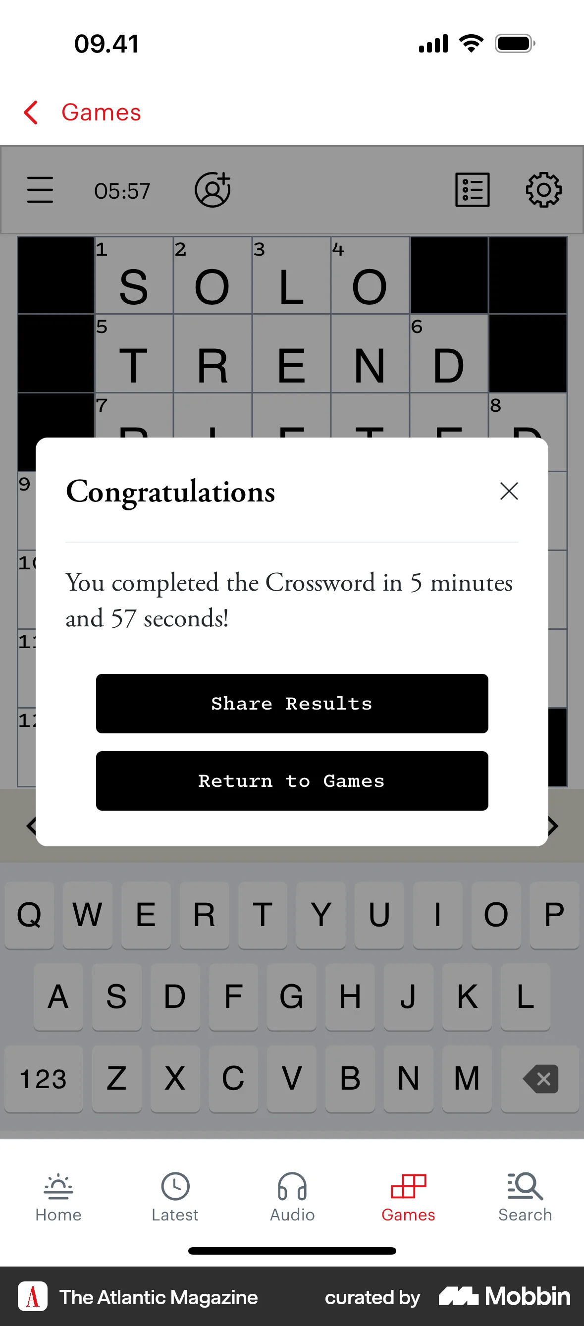 The Atlantic Magazine iOS screen containing Dialog UI element