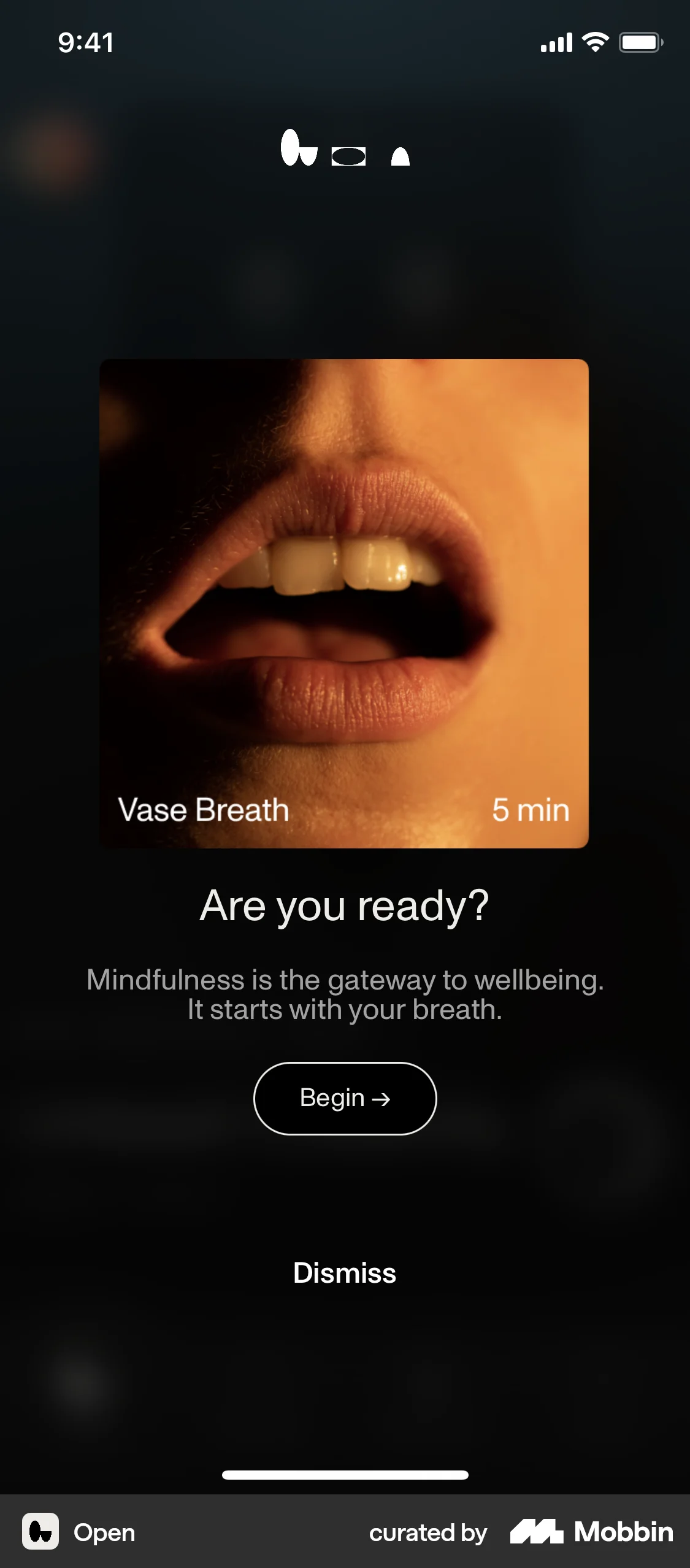 Open iOS Welcome & Get Started screen