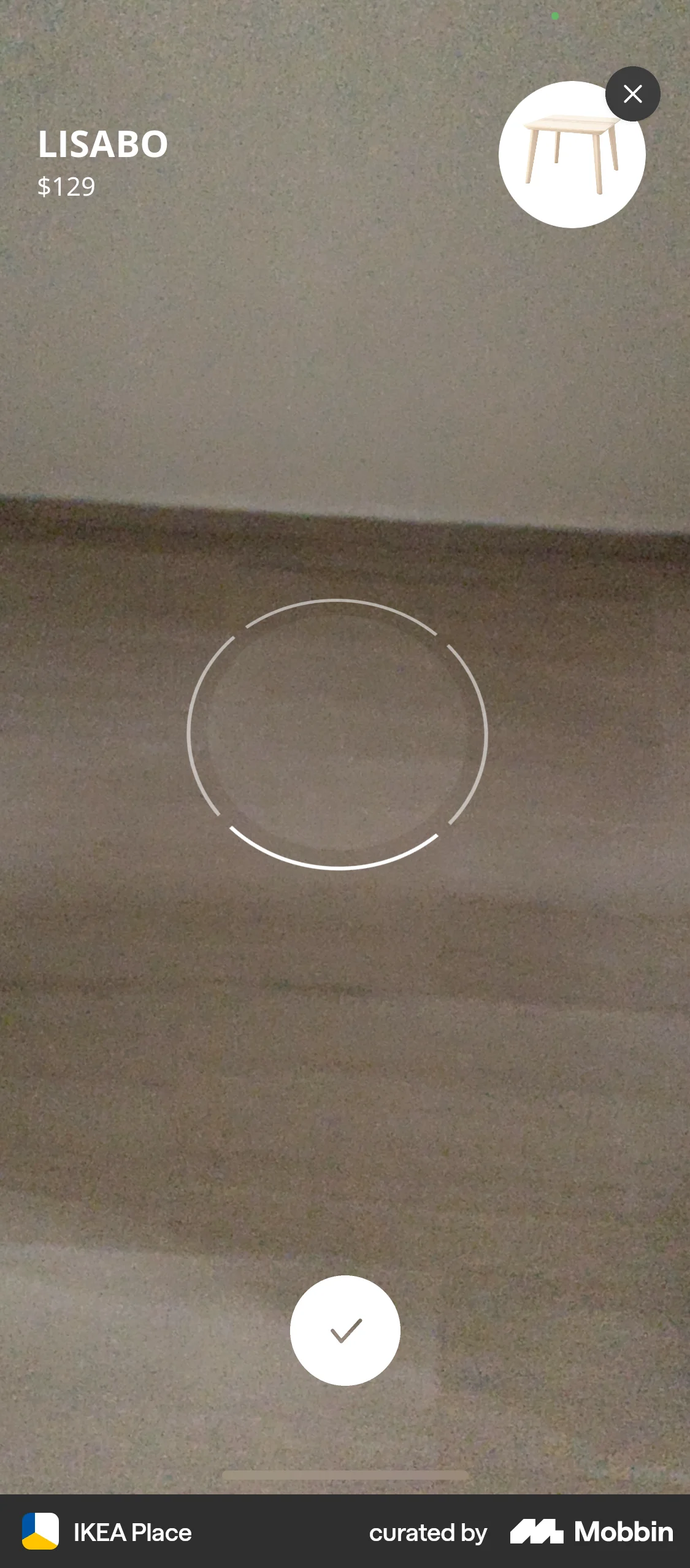 IKEA Place iOS Augmented Reality screen