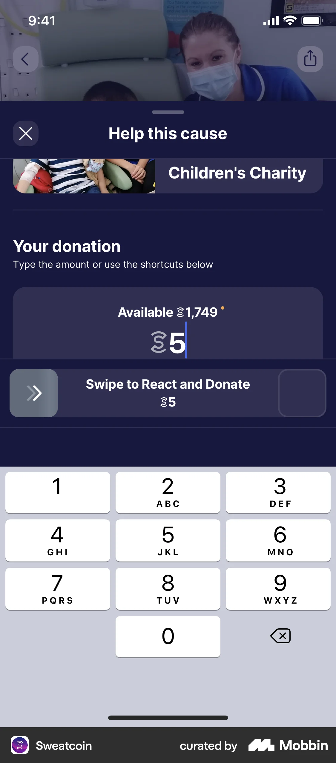 Sweatcoin iOS Wallet & Balance screen