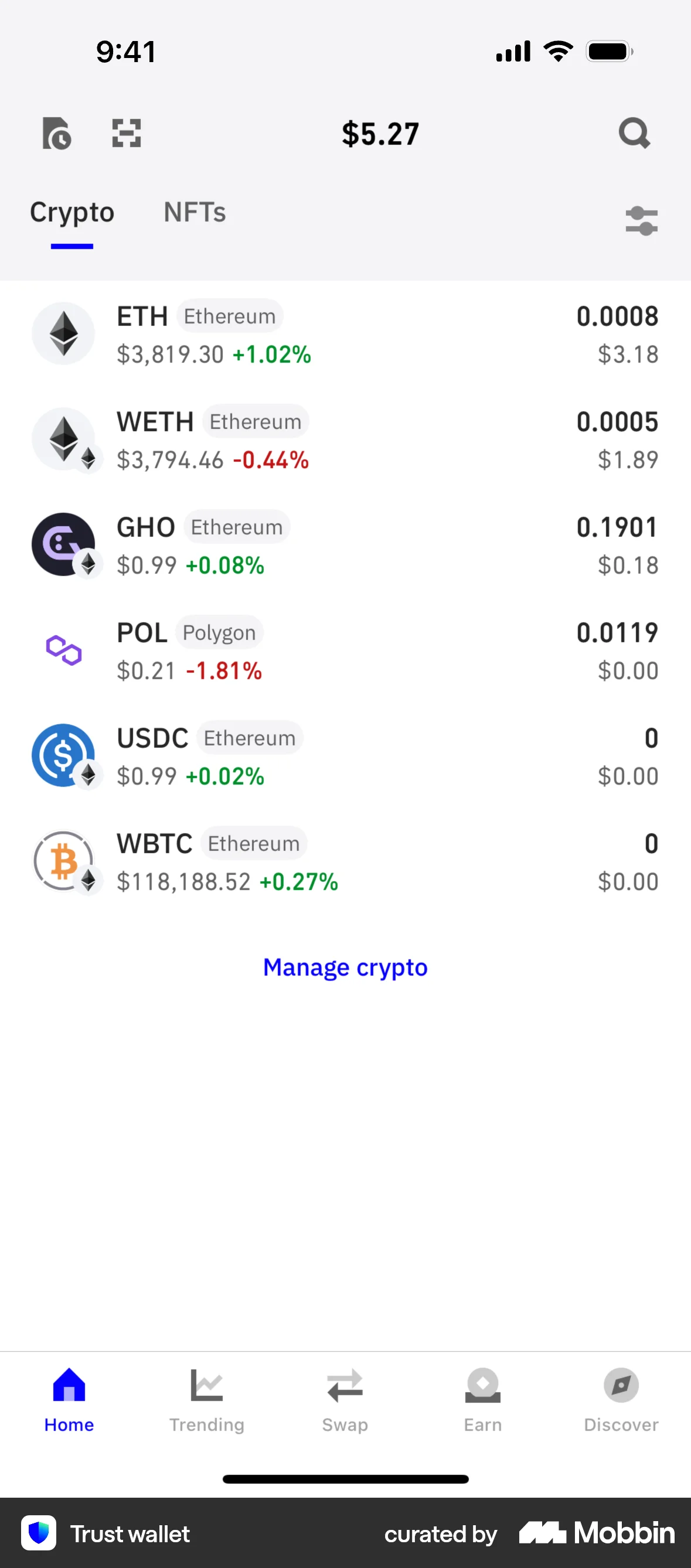Trust Wallet iOS Crypto & Web3 App screen