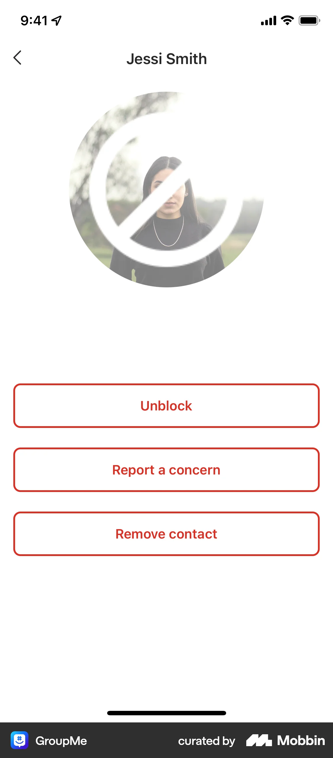 GroupMe iOS Ban & Block screen