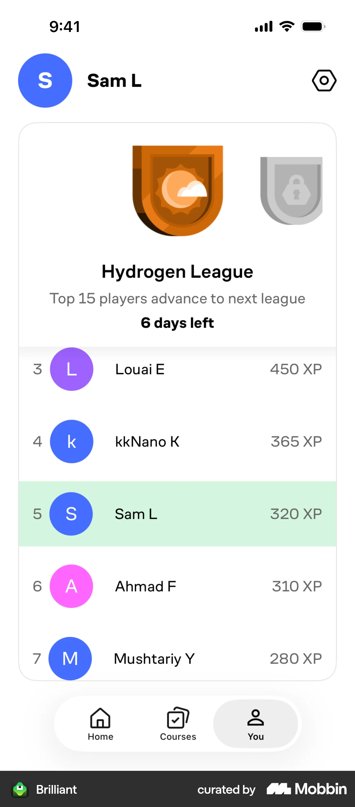 Brilliant iOS Leaderboard screen