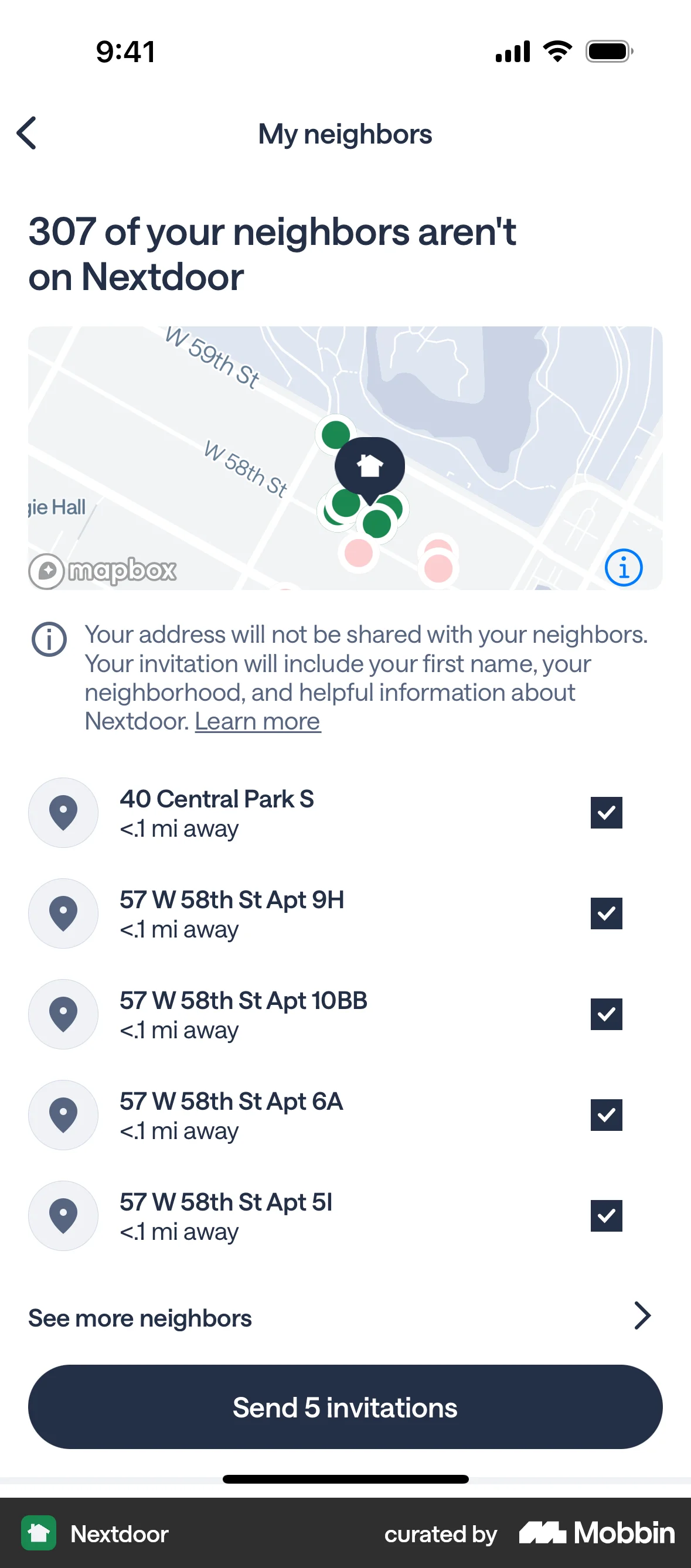Nextdoor iOS Map screen