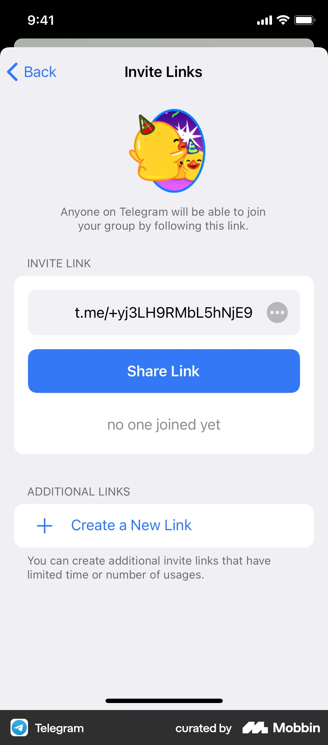 Telegram iOS Share screen