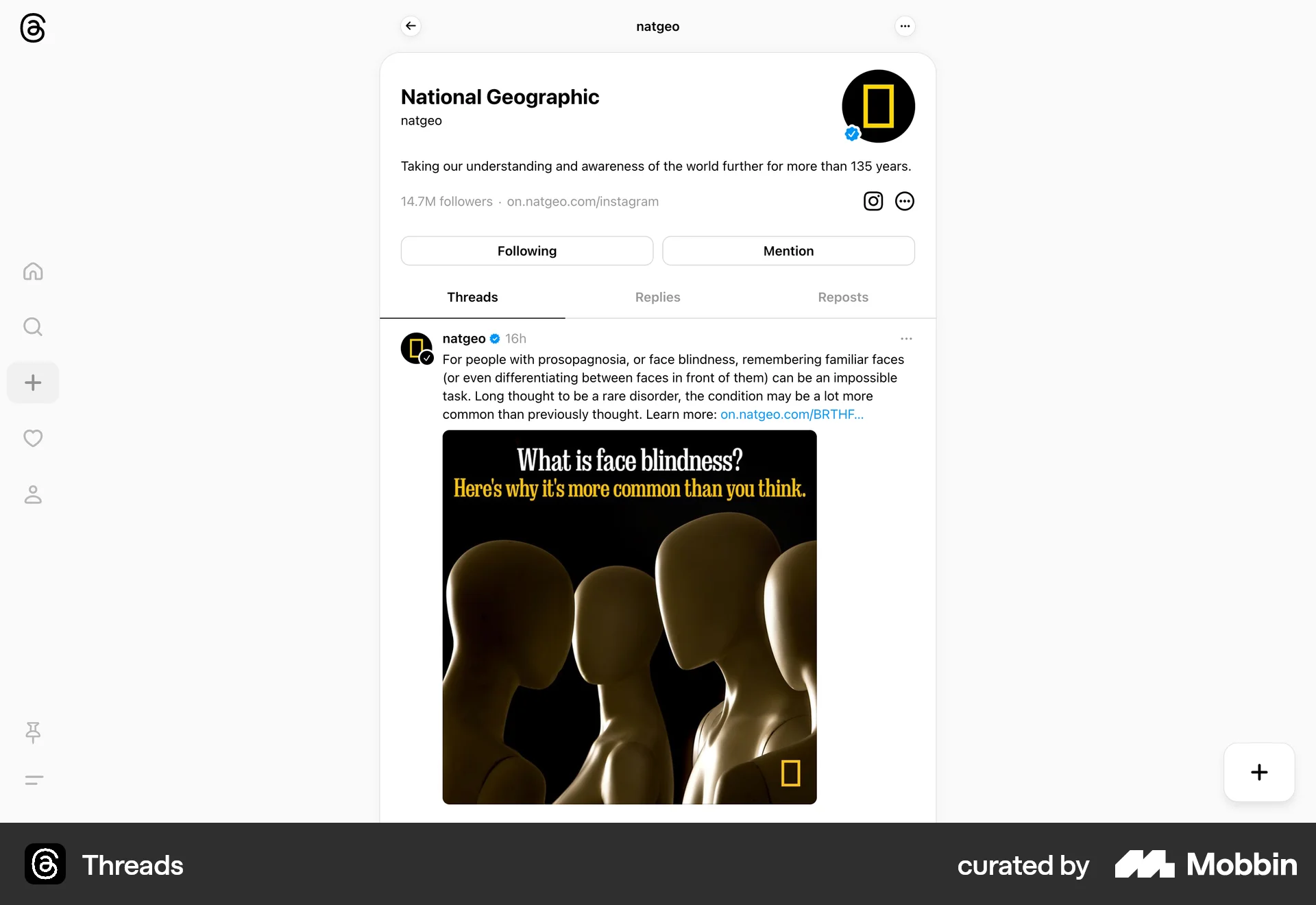 Threads Web Follow & Subscribe screen
