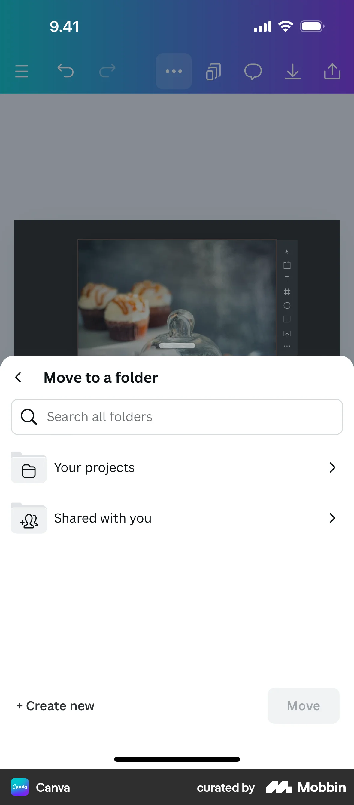 Canva iOS Move screen