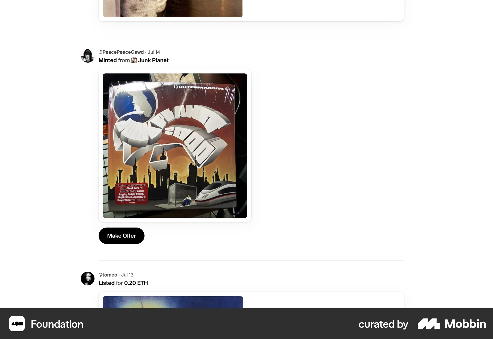 Foundation Web Social Feed screen