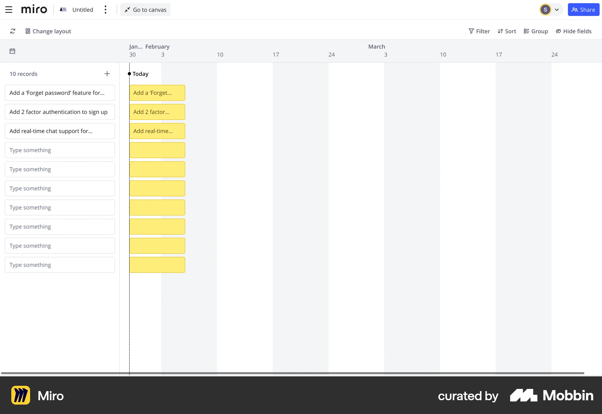 Miro Web Time Tracker screen