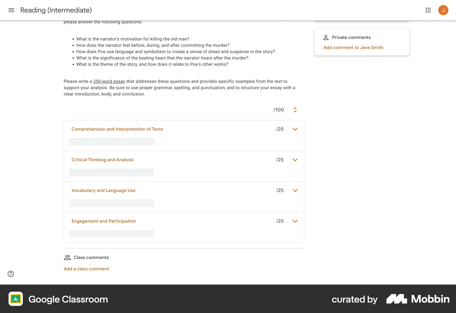 Google Classroom Web Misc screen