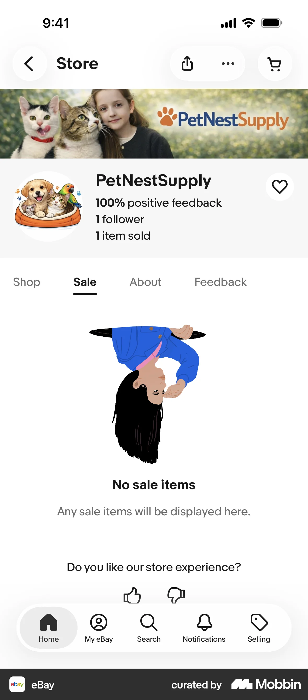 eBay iOS Empty State screen
