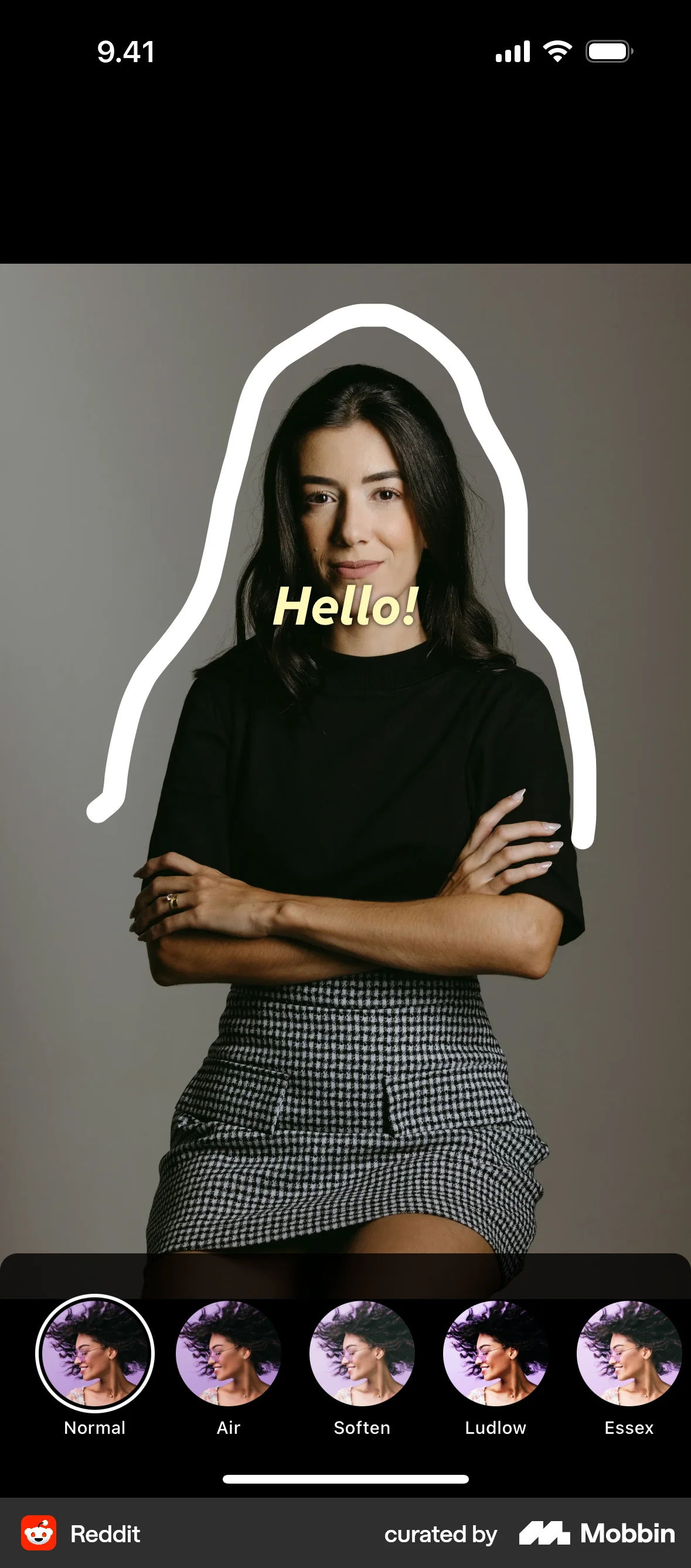 Reddit iOS Filters & Stickers screen