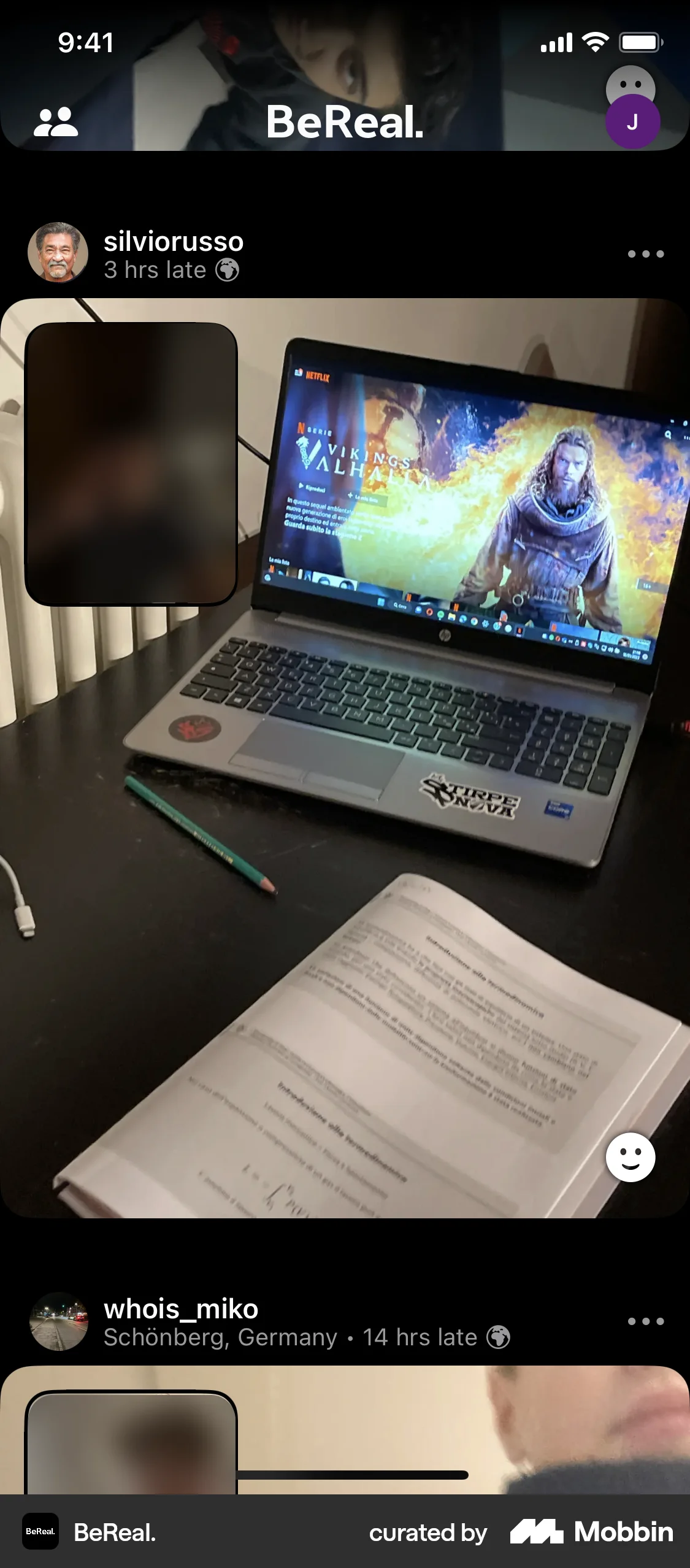 BeReal. iOS Social Feed screen