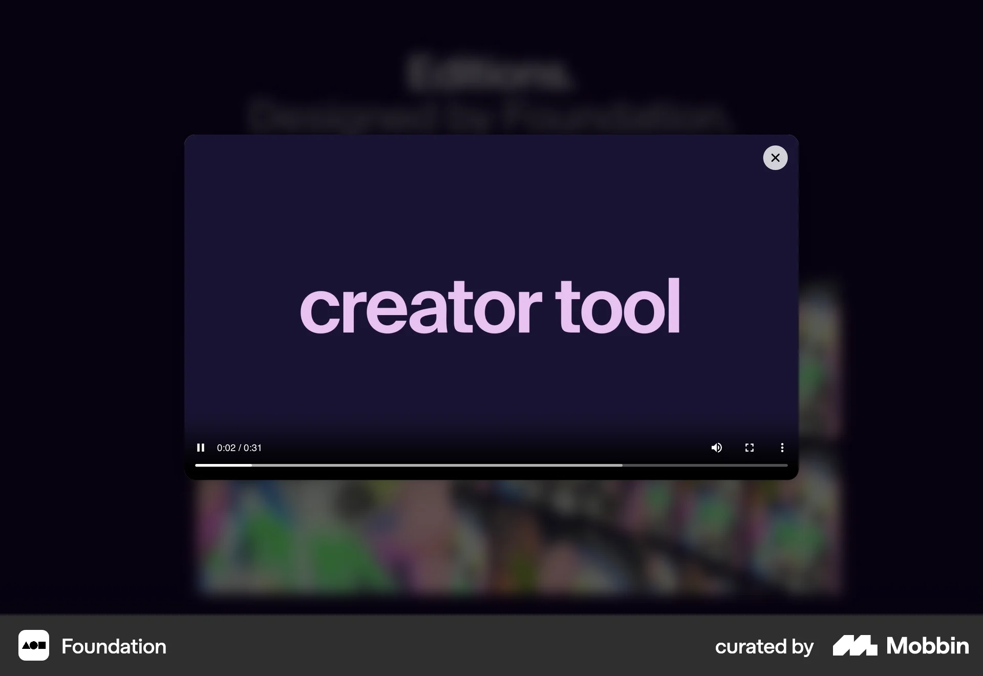 Foundation Web screen containing Modal UI UI element