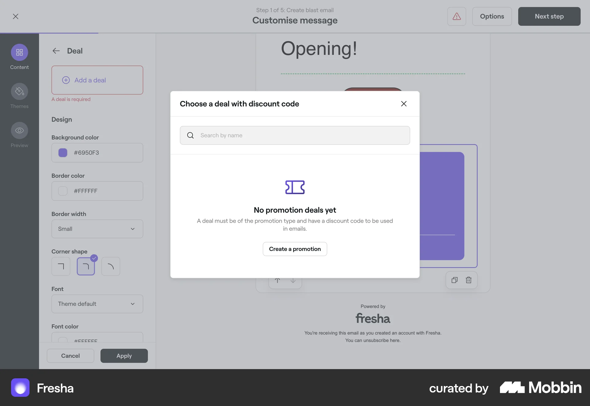 Fresha Web Promotions & Rewards screen