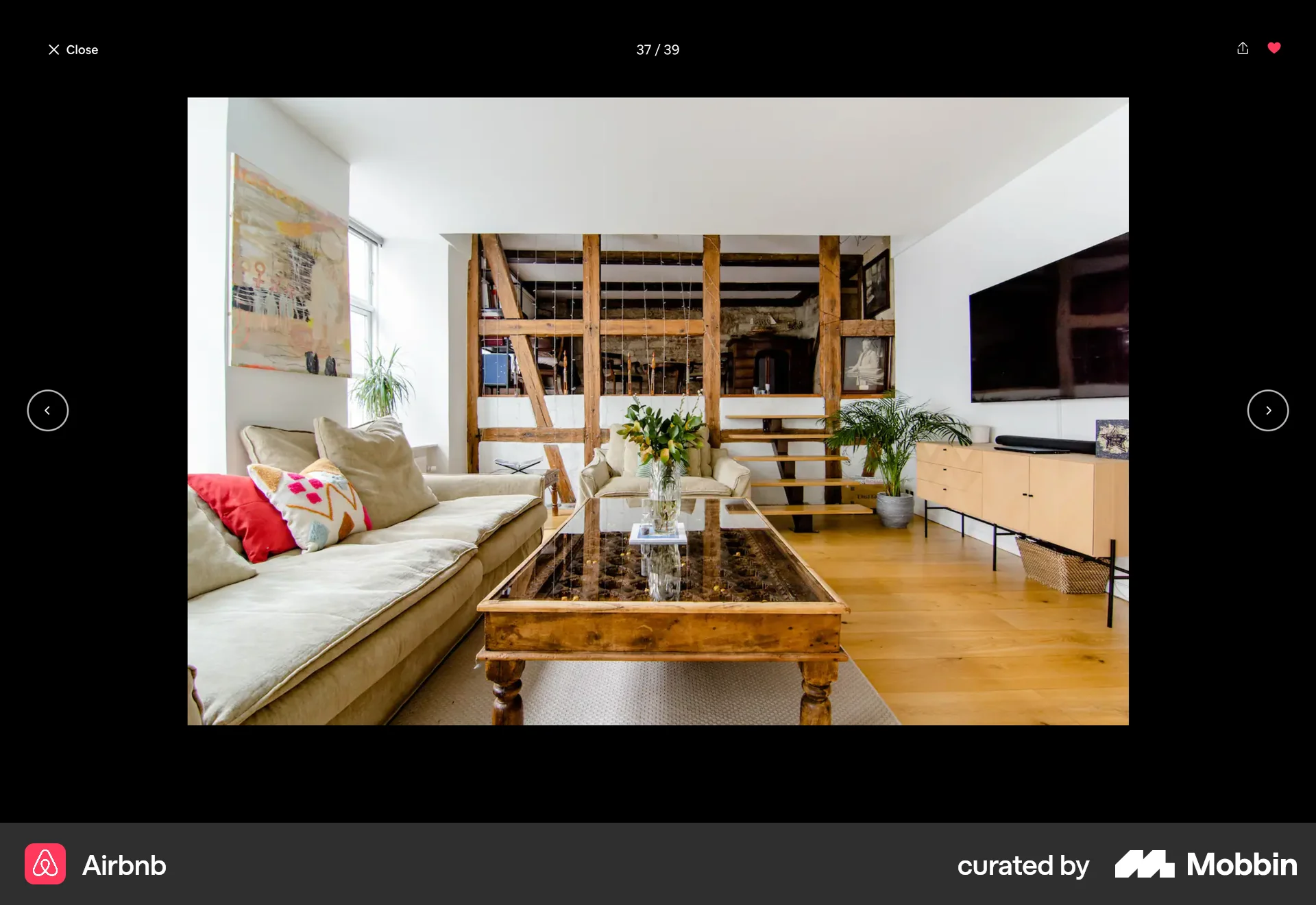 Airbnb Web screen containing Full-Screen Overlay UI element