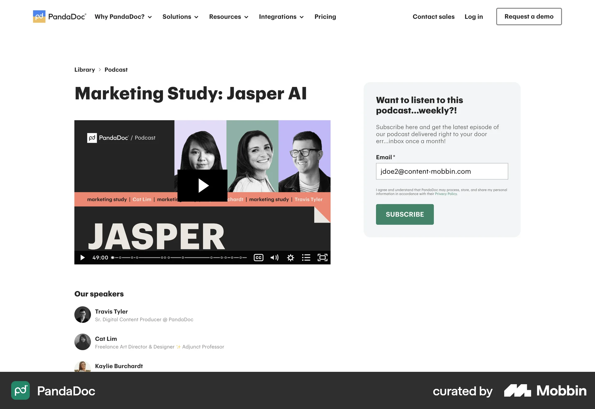 PandaDoc Web Song & Podcast Detail screen