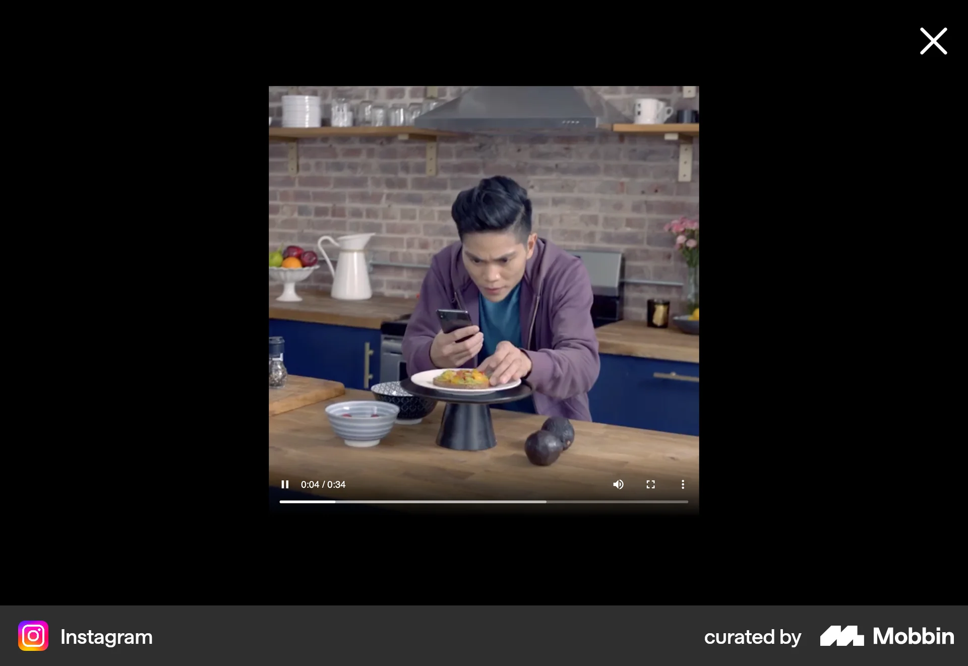 Instagram Web Video Player screen
