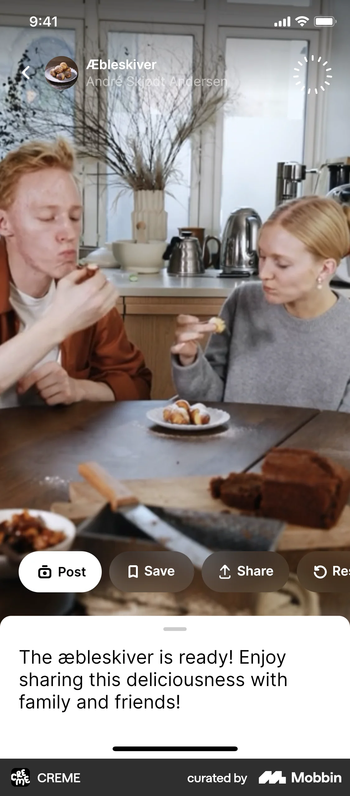 CREME iOS Recipe Detail screen