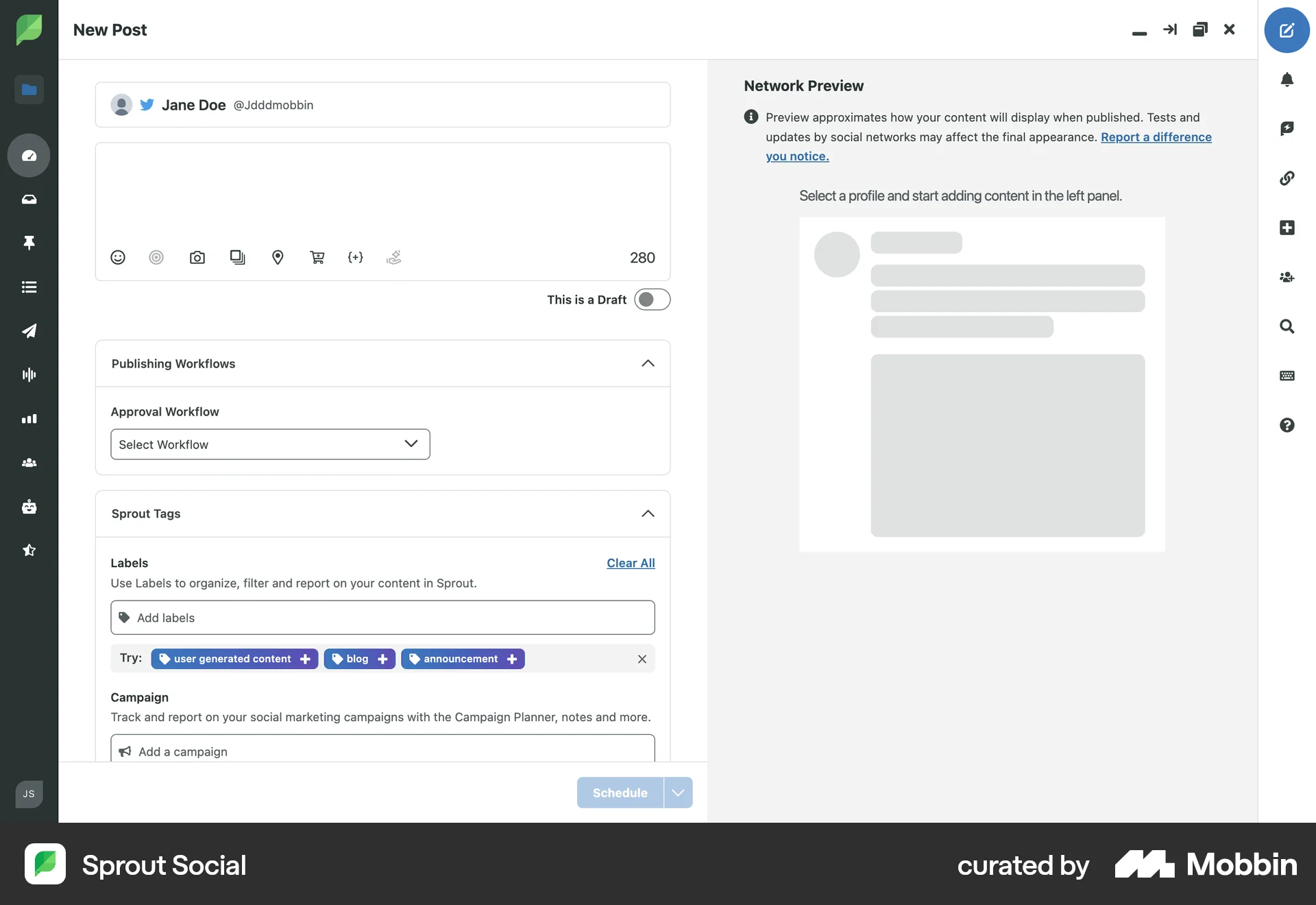 Sprout Social Web screen containing Skeleton UI element