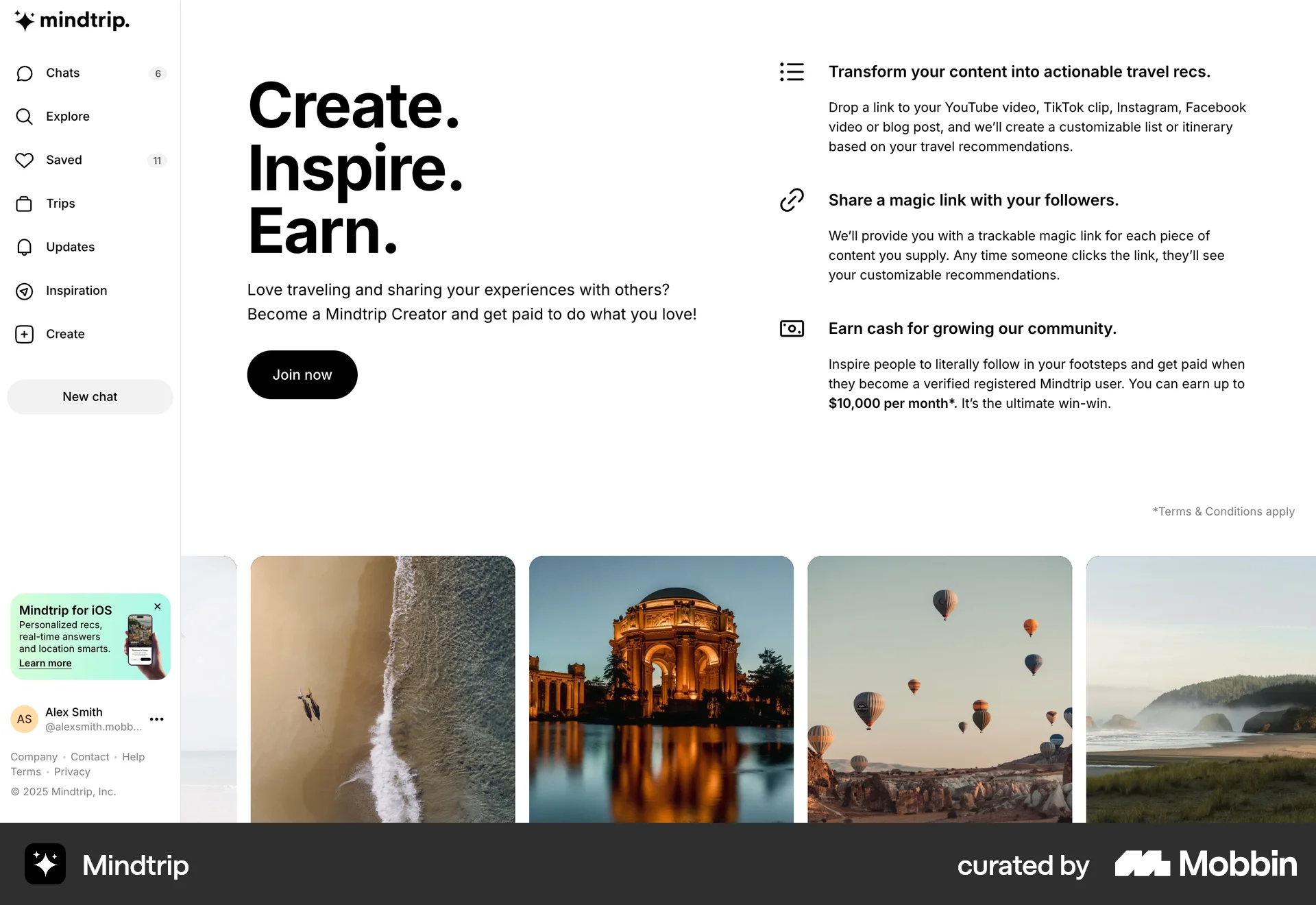 Mindtrip Web Feature Info screen