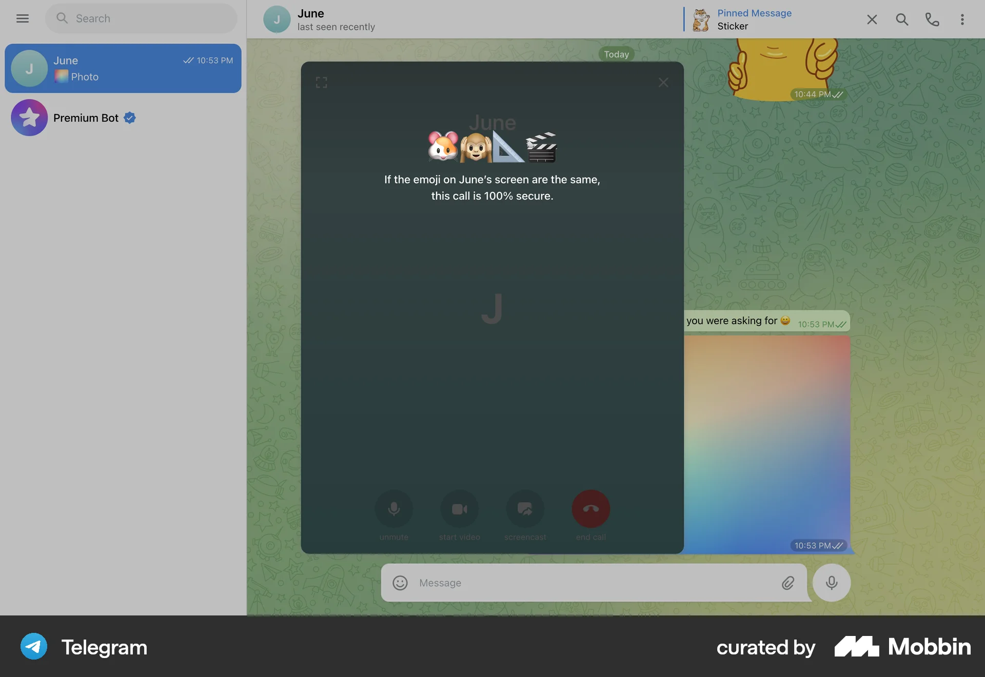 Telegram Web Communication App screen