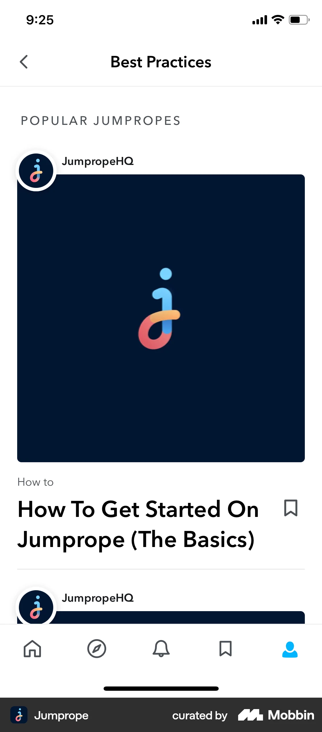 Jumprope iOS Photo & Video App screen