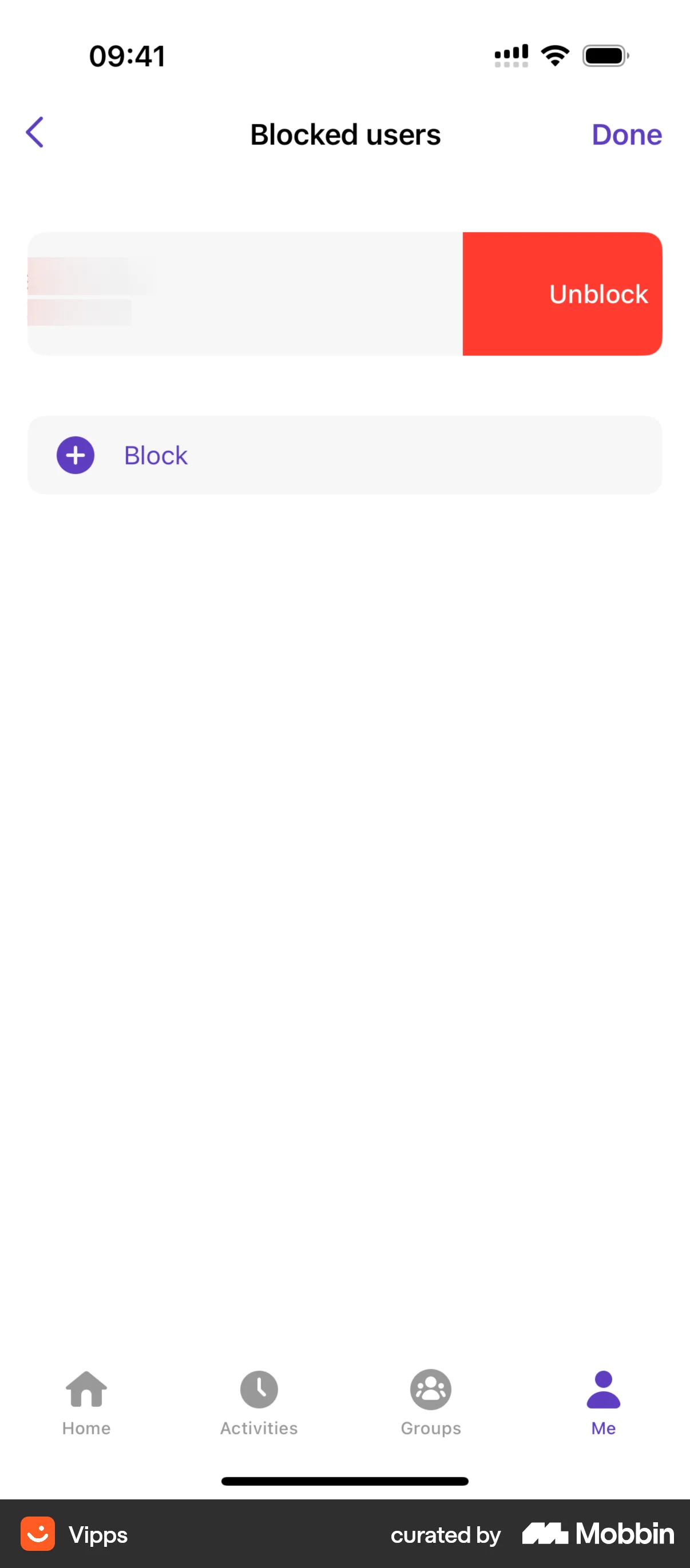 Vipps iOS Ban & Block screen