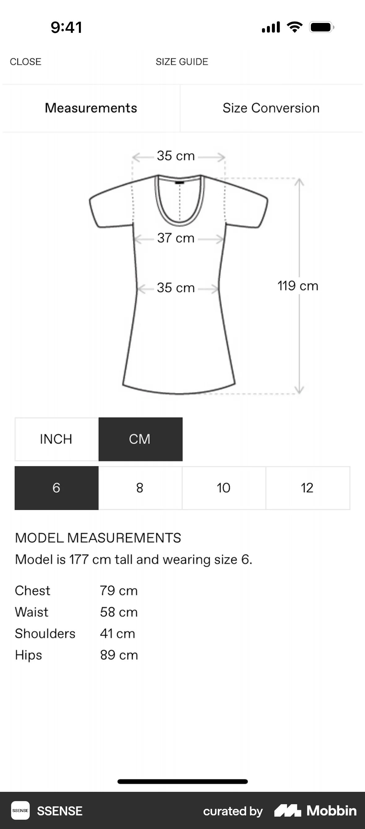 SSENSE iOS screen containing Full-Screen Overlay UI element