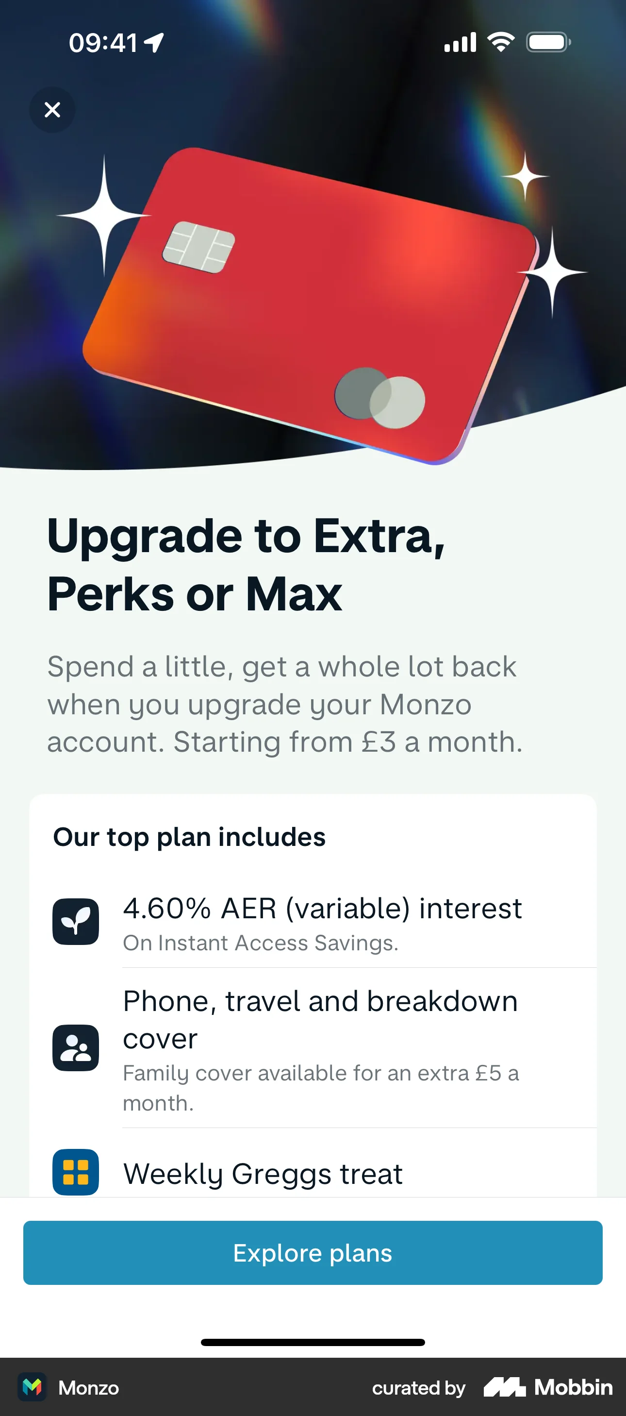 Monzo iOS Subscription & Paywall screen
