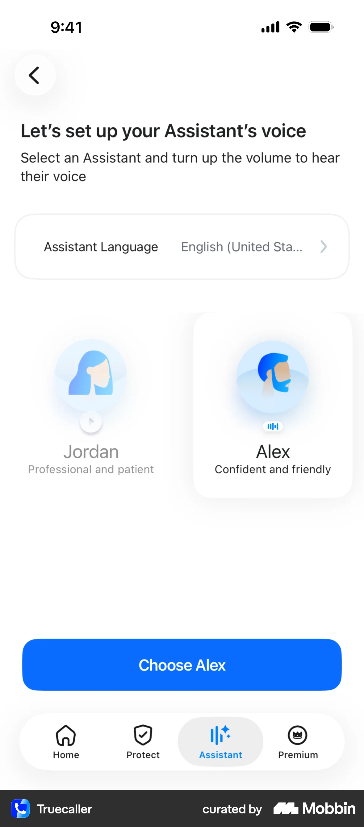 Truecaller iOS Voice UI screen
