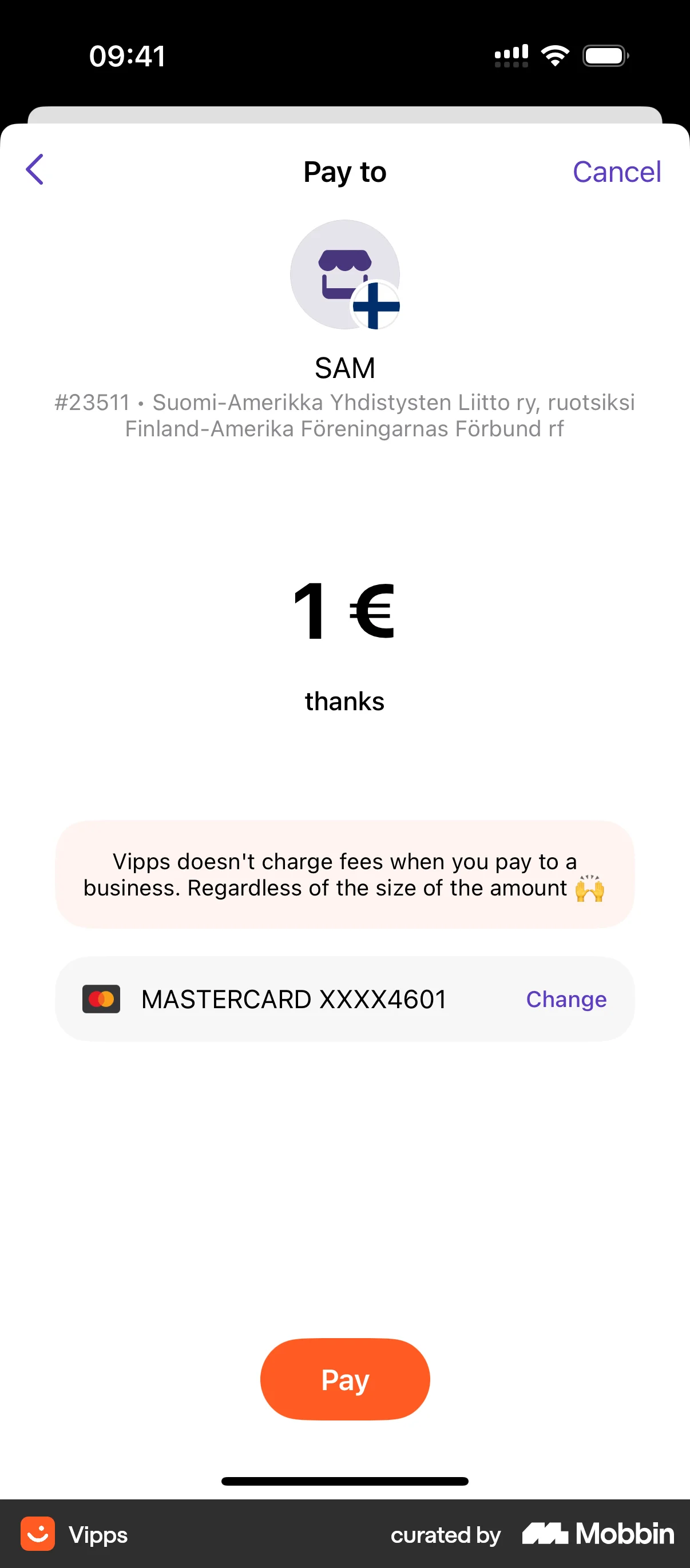 Vipps iOS screen containing Banner UI element