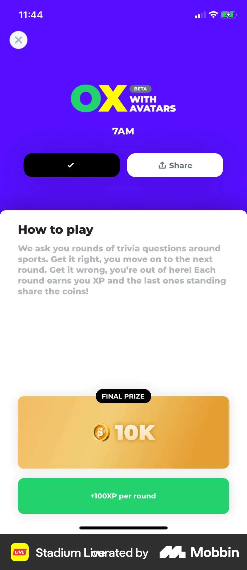 Stadium Live iOS Game UI screen