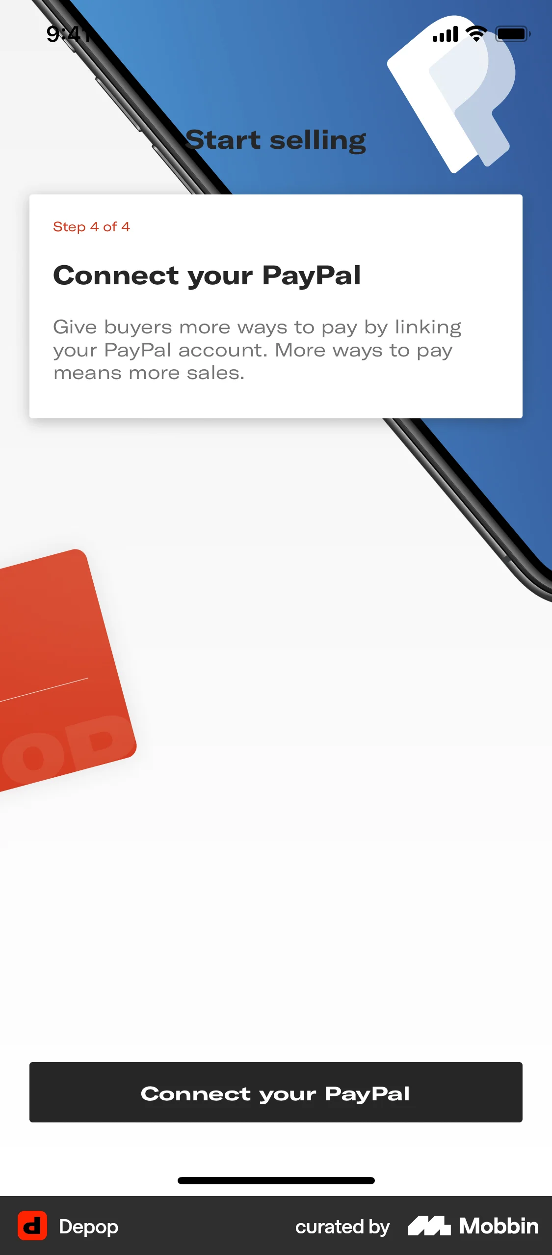 Depop iOS Feature Info screen