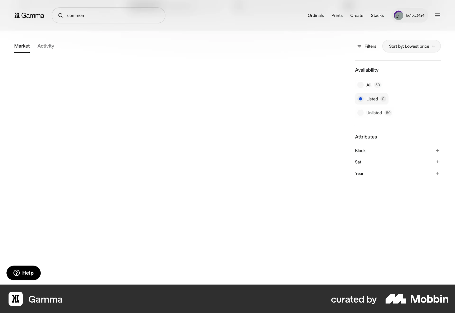Gamma Web screen containing Filter Panel UI UI element
