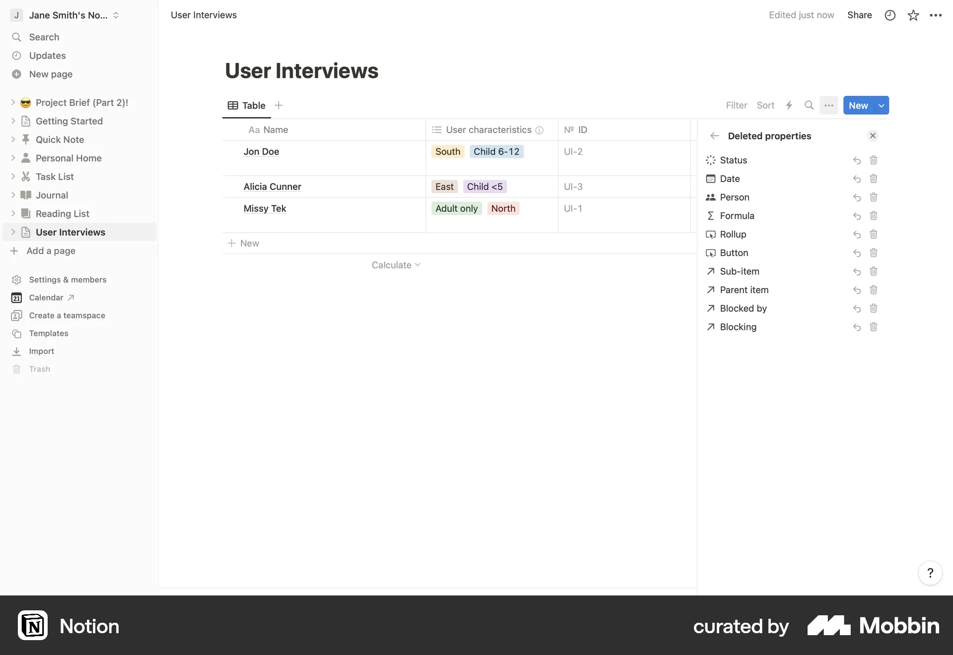 Notion Web Trash & Archive screen